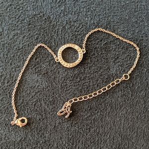 Rose gold adjustable circle bracelet